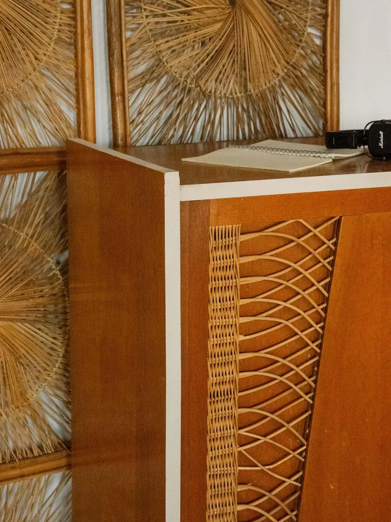 Blandine, l'armoire en bois et osier N°392