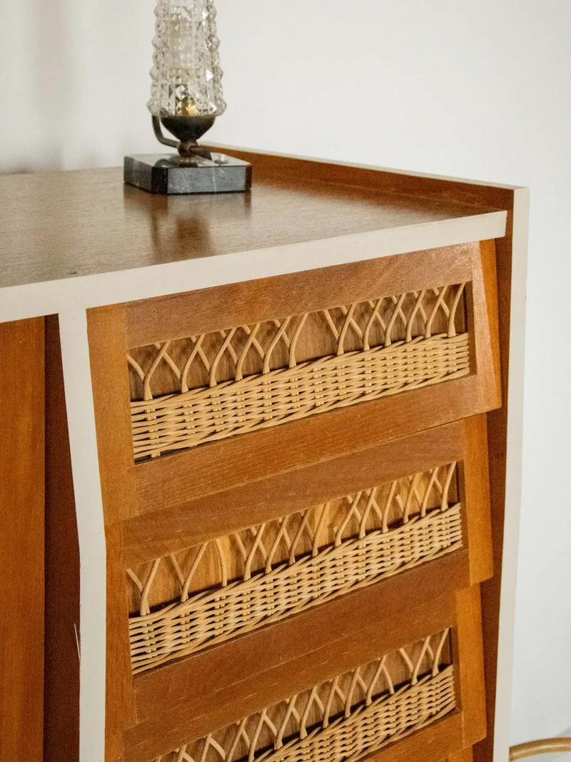 Blandine, l'armoire en bois et osier N°392