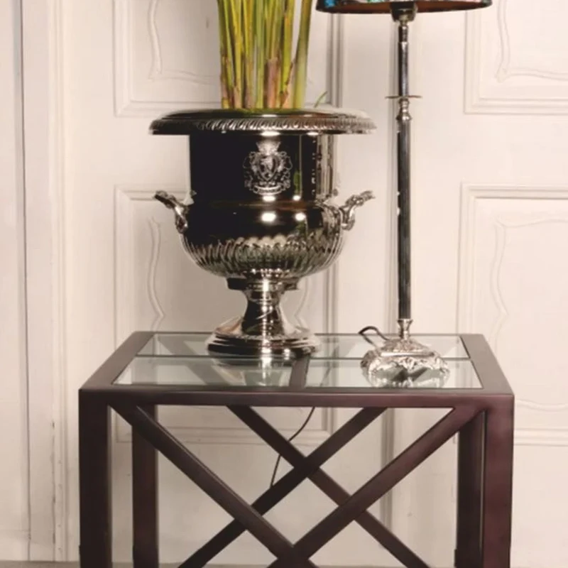 Casa Padrino Barock Weinkühler Silber H. 37 cm - Barock Champagnerkühler
