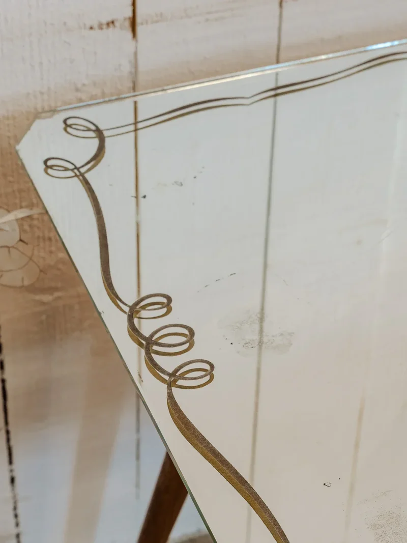 Hanna, la table d'appoint en bois et verre N°1283