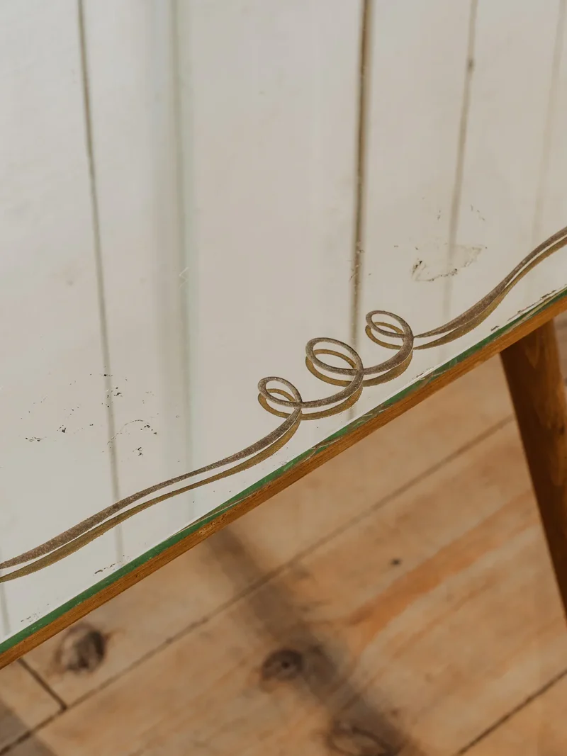 Hanna, la table d'appoint en bois et verre N°1283
