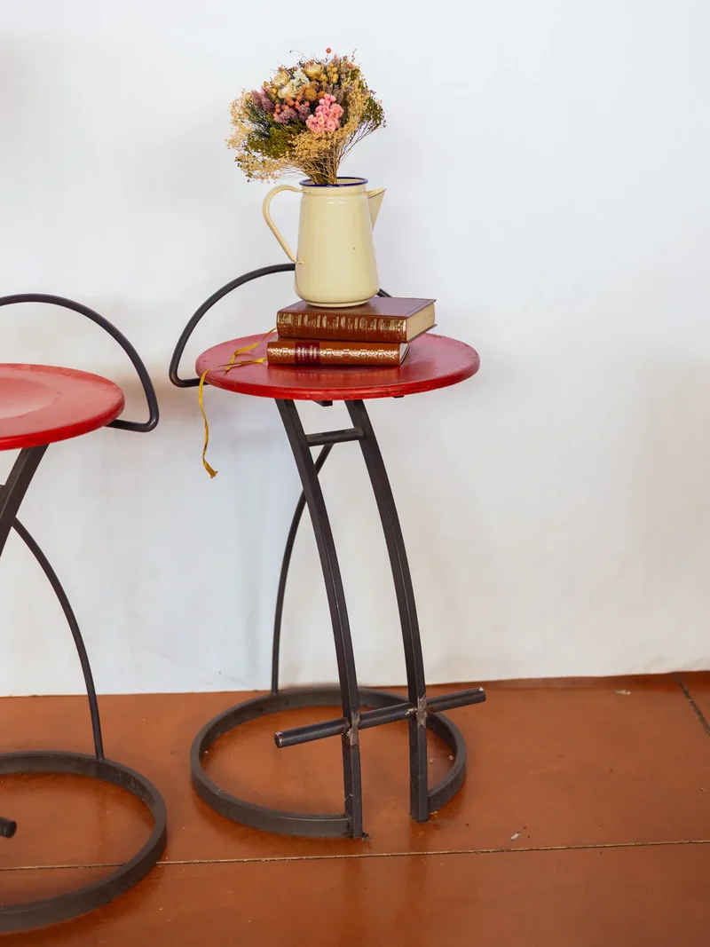 Gaston, la paire de tabourets de bar bois et métal N°154