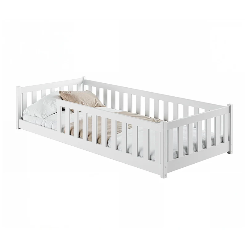 Lit au sol 80x160 sommier inclus Maya Blanc