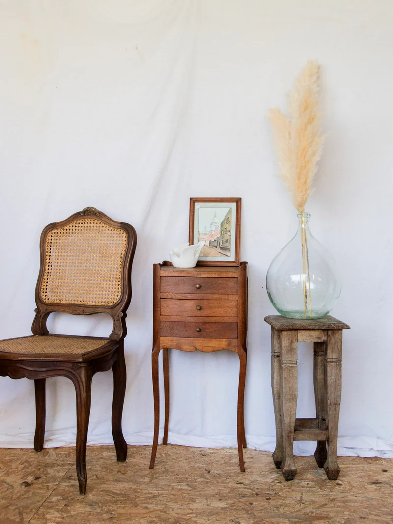 Odile, la table de chevet haute en bois N°1251