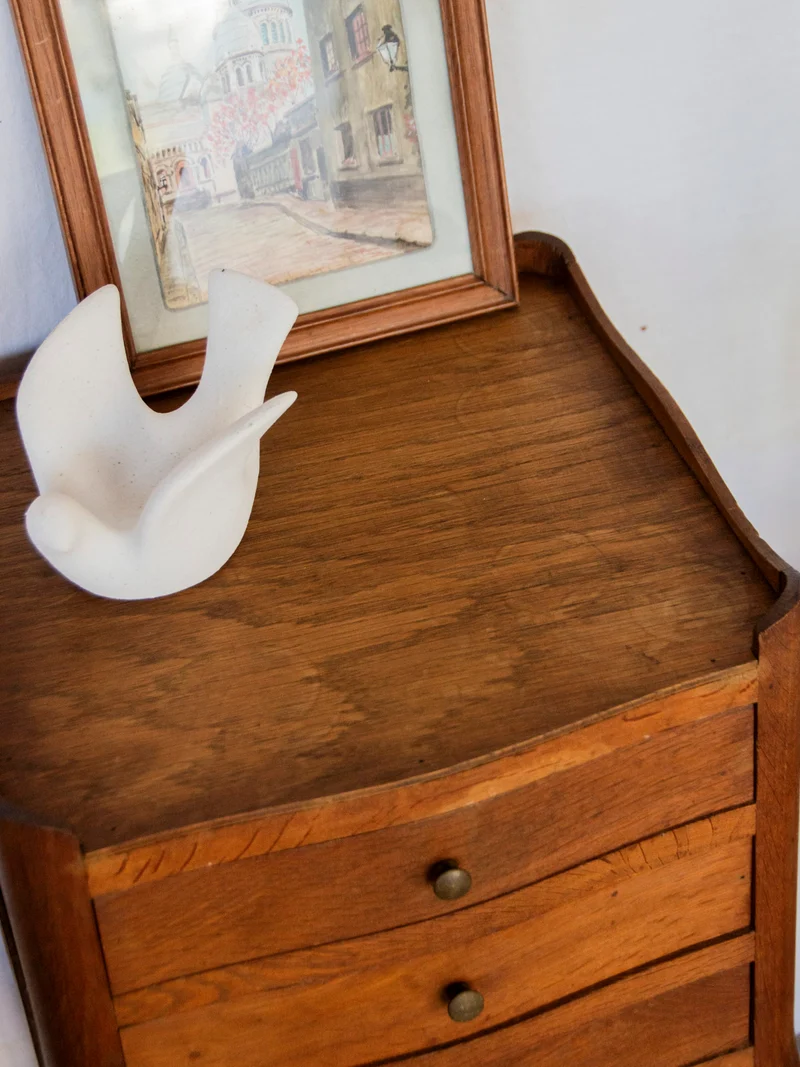 Odile, la table de chevet haute en bois N°1251