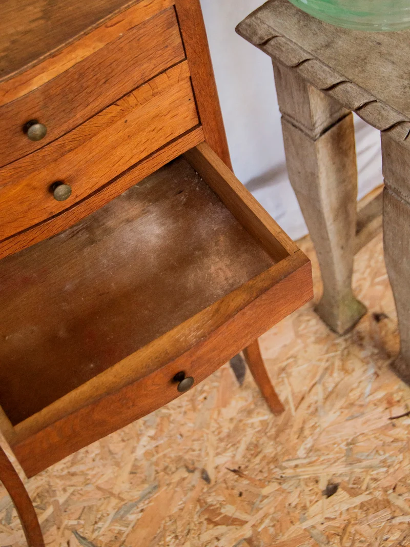 Odile, la table de chevet haute en bois N°1251