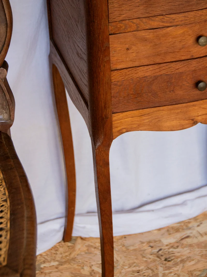 Odile, la table de chevet haute en bois N°1251