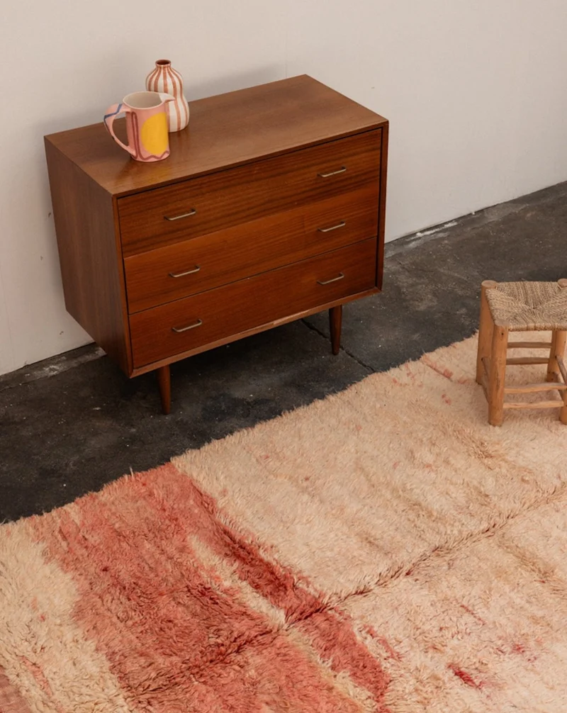 Olivier, le tapis de l'Atlas orange en laine naturelle N°20