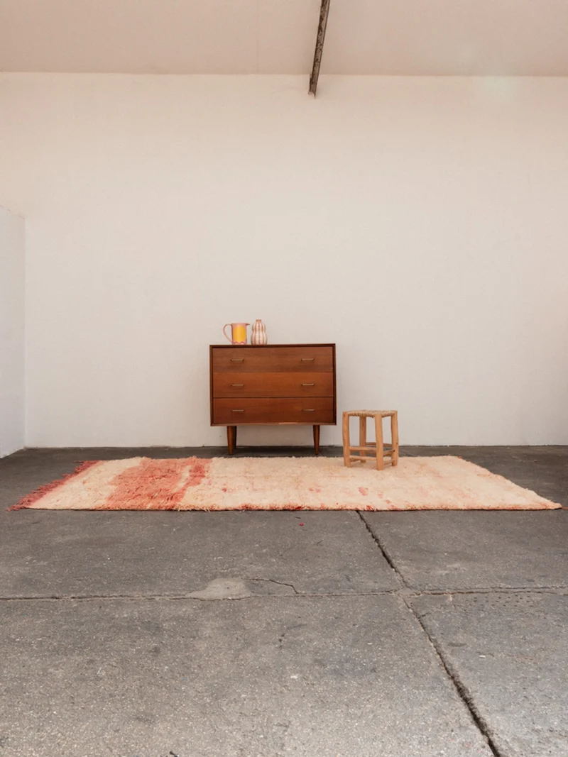 Olivier, le tapis de l'Atlas orange en laine naturelle N°20