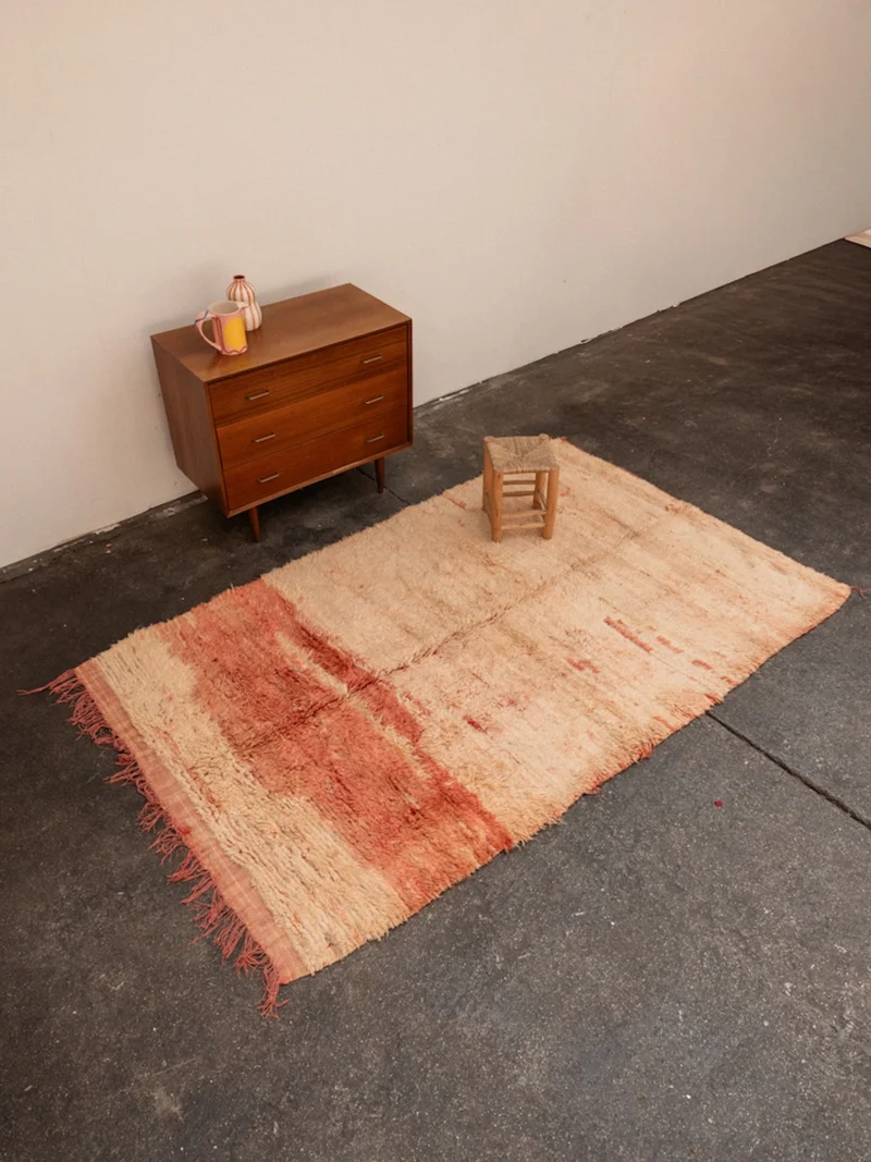 Olivier, le tapis de l'Atlas orange en laine naturelle N°20