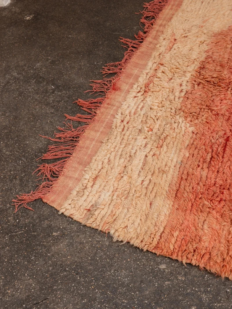 Olivier, le tapis de l'Atlas orange en laine naturelle N°20