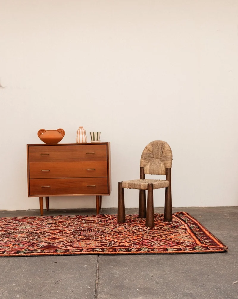 Olivier, le tapis de l'Atlas multicolore en laine N°16
