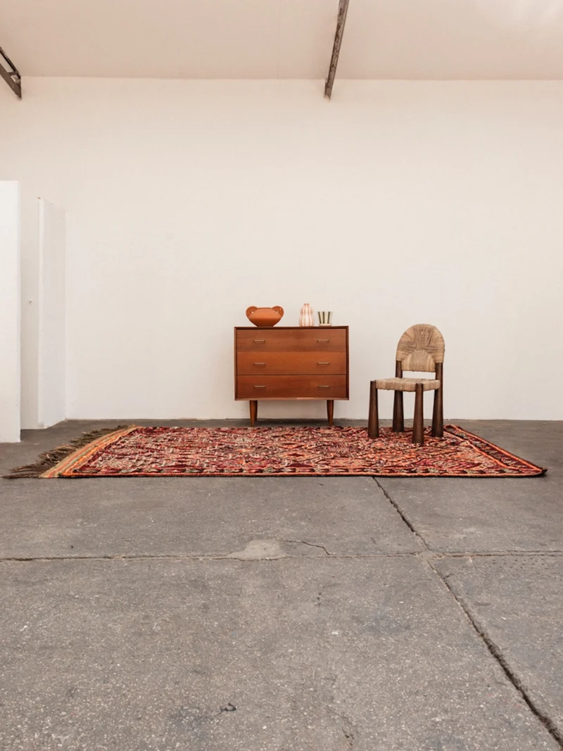 Olivier, le tapis de l'Atlas multicolore en laine N°16