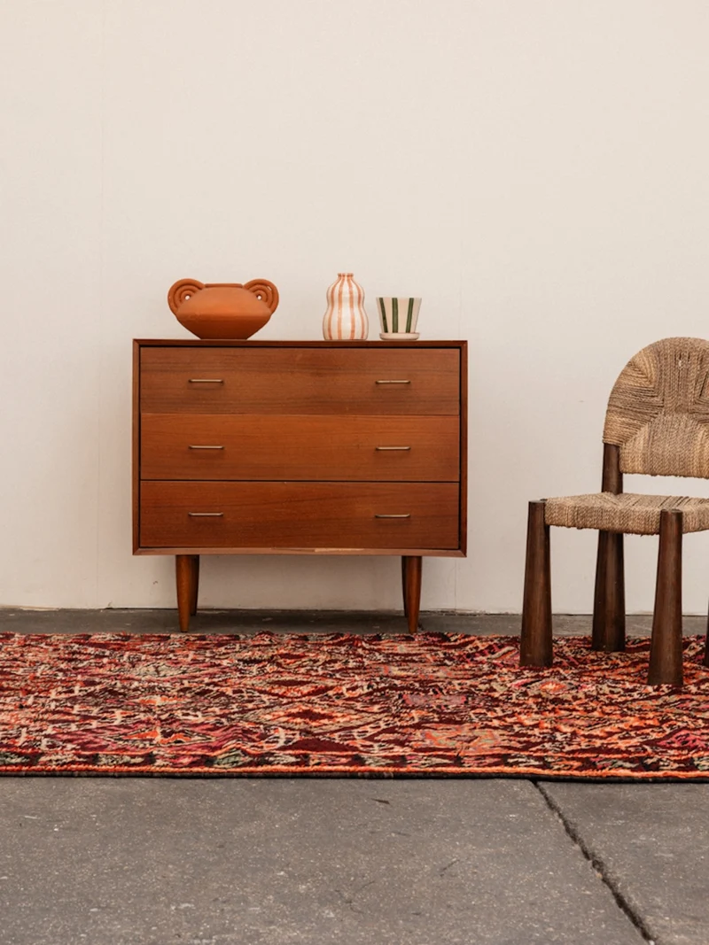 Olivier, le tapis de l'Atlas multicolore en laine N°16