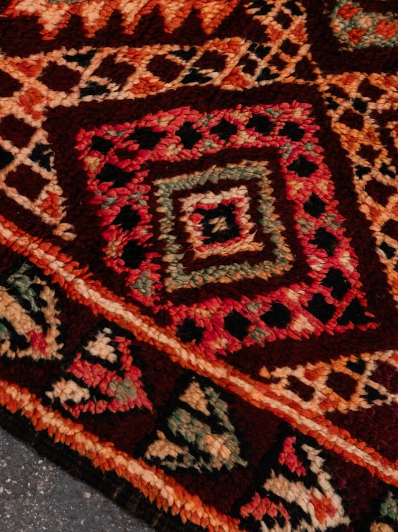 Olivier, le tapis de l'Atlas multicolore en laine N°16