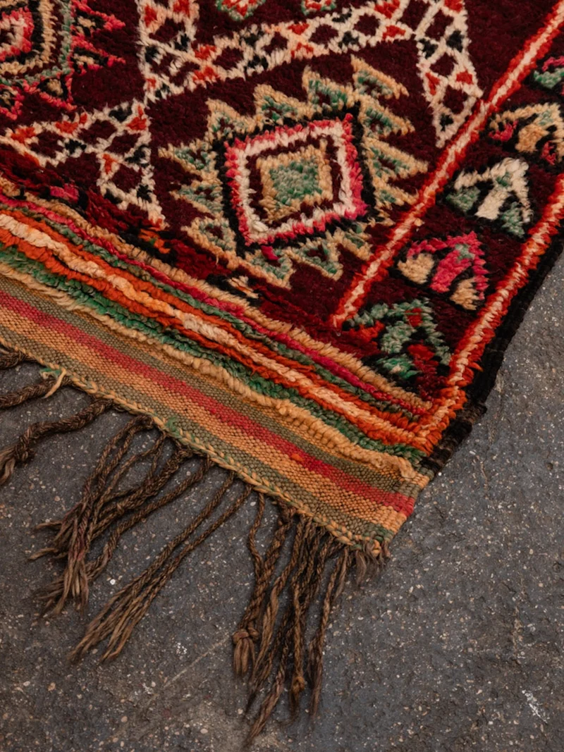 Olivier, le tapis de l'Atlas multicolore en laine N°16