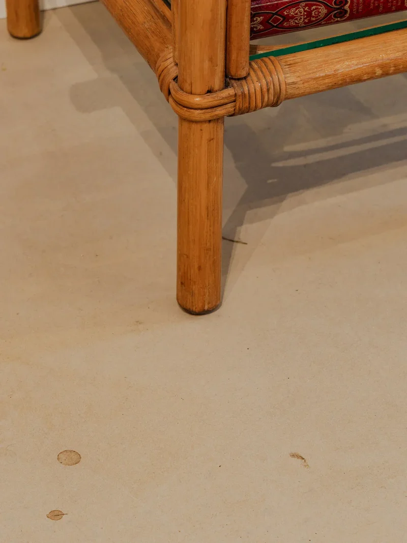 Francine, la table d'appoint en rotin et verre N°860