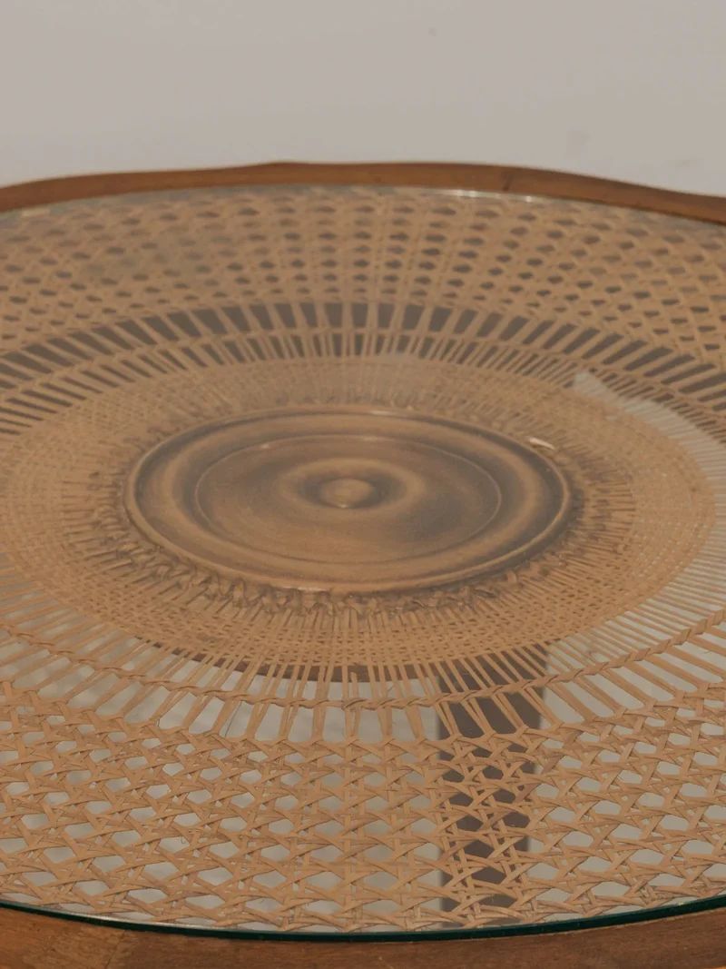 Francine, la table d'appoint en bois et verre N°859