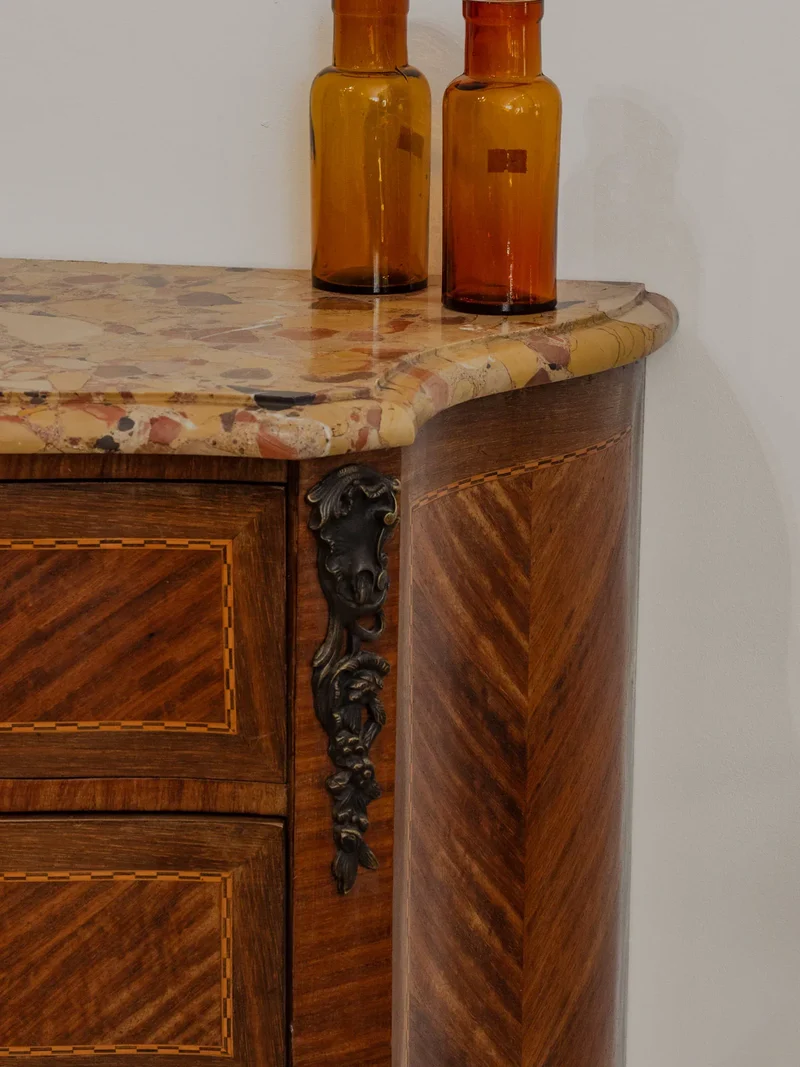 Francine, la table d'appoint en bois et marbre N°863