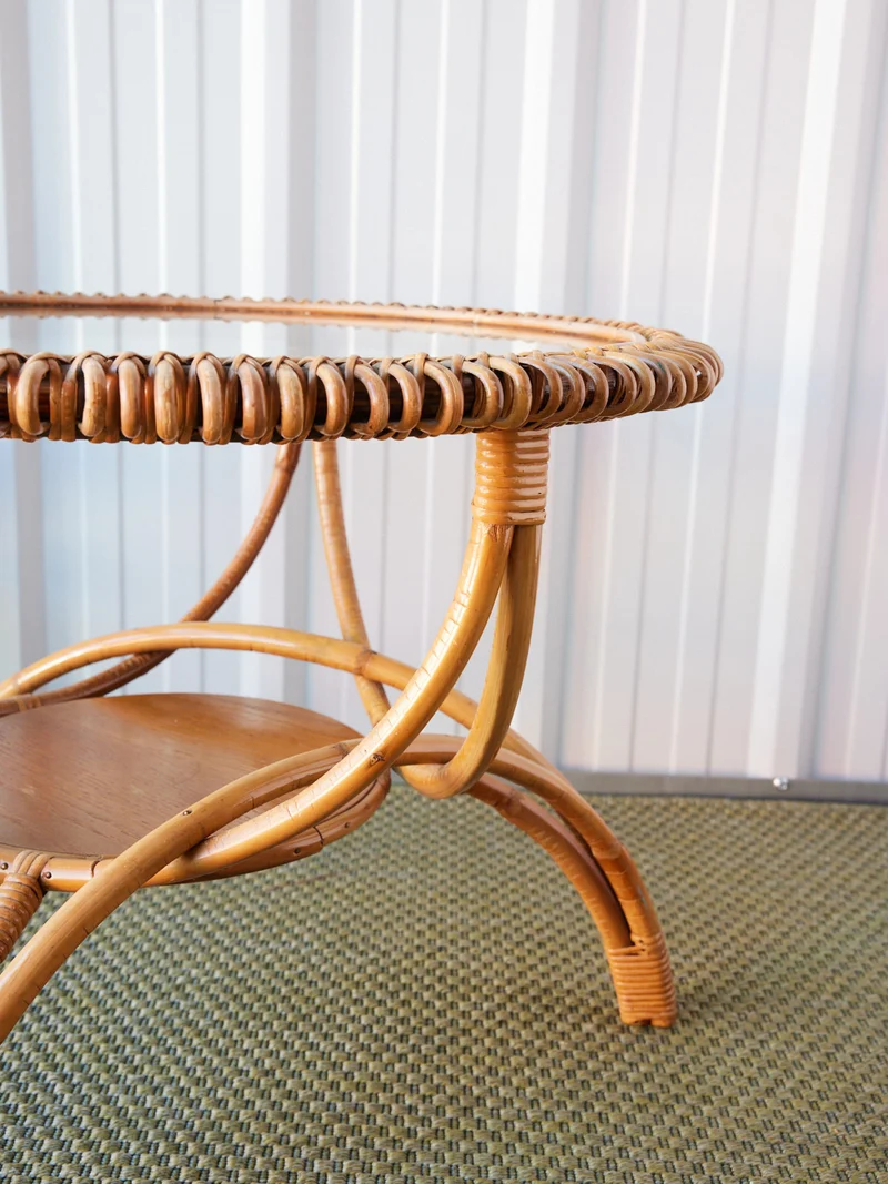 Léonie, la table basse en rotin N°872