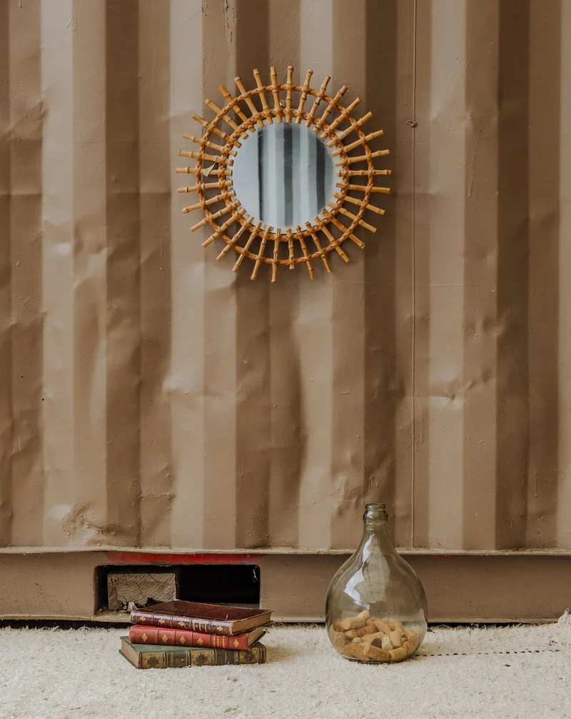 Georges, le miroir soleil en bambou N°1108