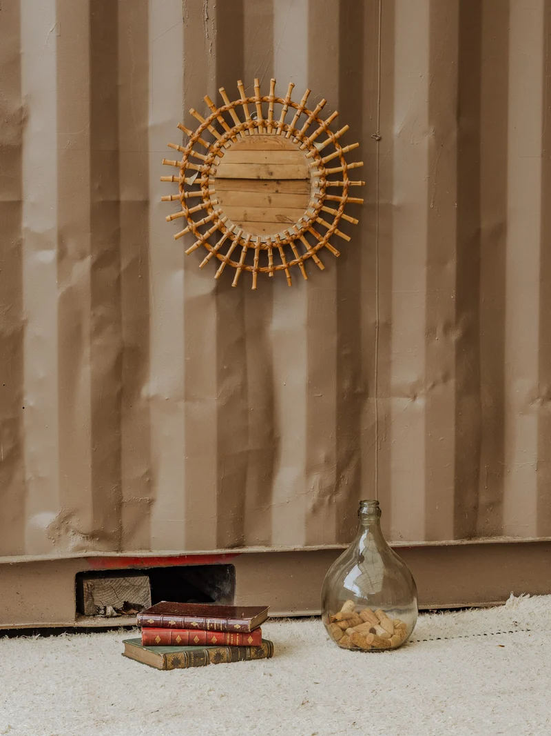 Georges, le miroir soleil en bambou N°1108