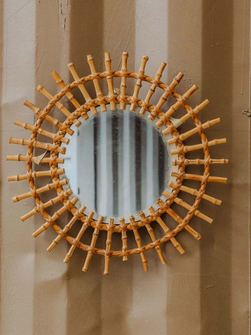 Georges, le miroir soleil en bambou N°1108