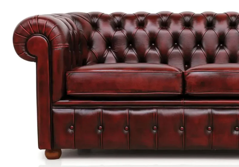 Canapé vintage cuir marron CHESTERFIELD