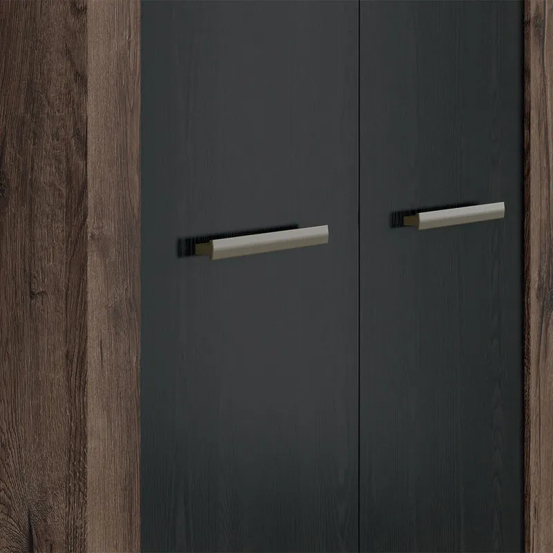Armoire 2 portes Adam Bois et Noir