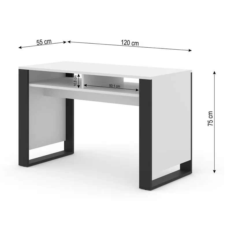 Bureau 2 niches Gani Blanc et Noir