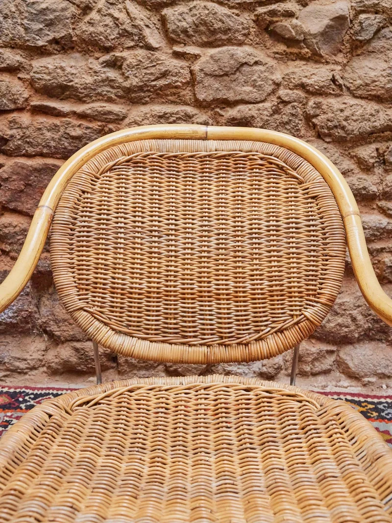 Ernest, la paire de fauteuils en osier N°819