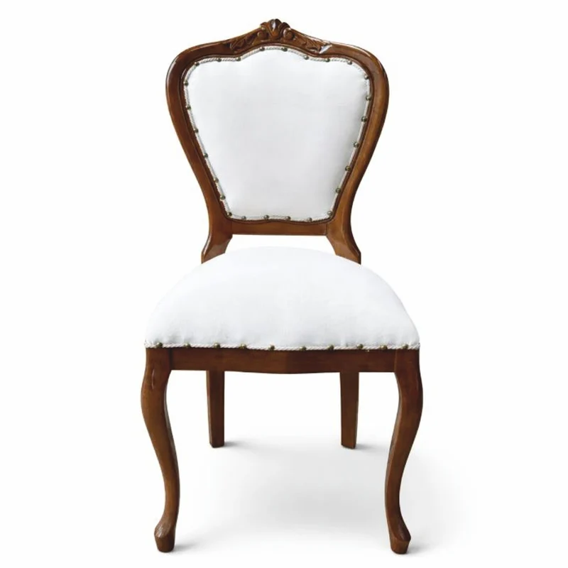 Casa Padrino Luxus Barock Esszimmer Stuhl Weiß / Braun - 54 x 53 x 108 cm