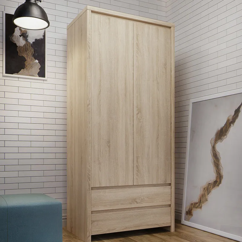 Armoire 2 portes 2 tiroirs Soren Bois