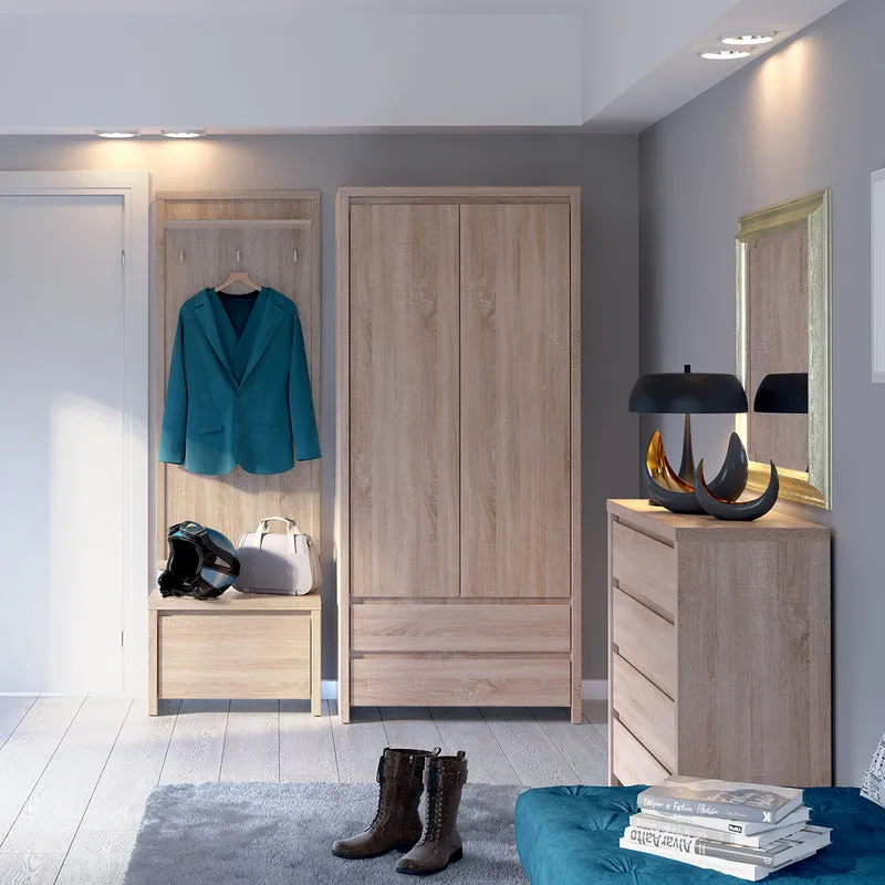 Armoire 2 portes 2 tiroirs Soren Bois