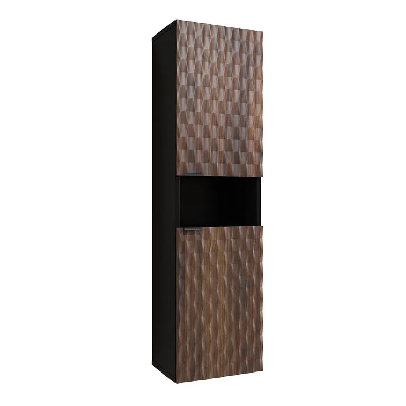 Colonne murale 2 portes Nevia Bois et Noir
