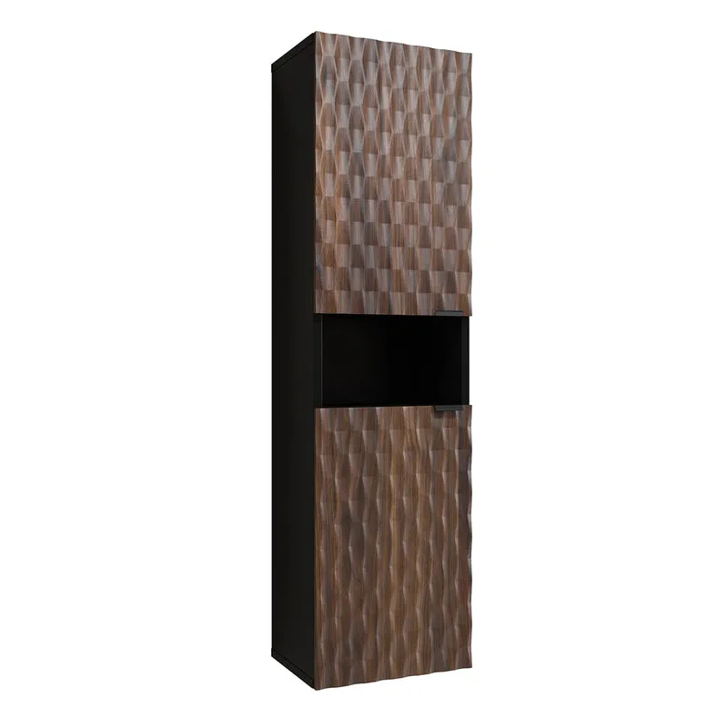 Colonne murale 2 portes Nevia Bois et Noir