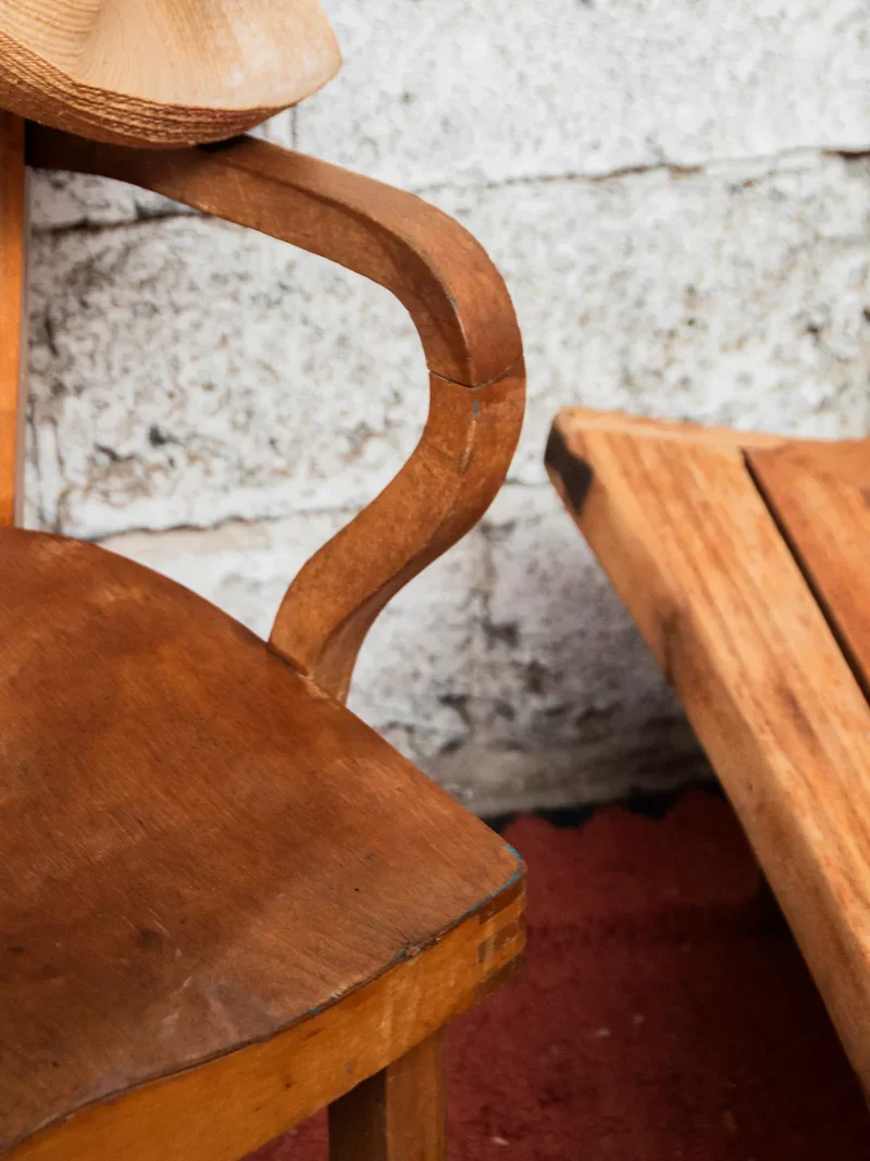 Ernest, le fauteuil incurvé en bois foncé N°781