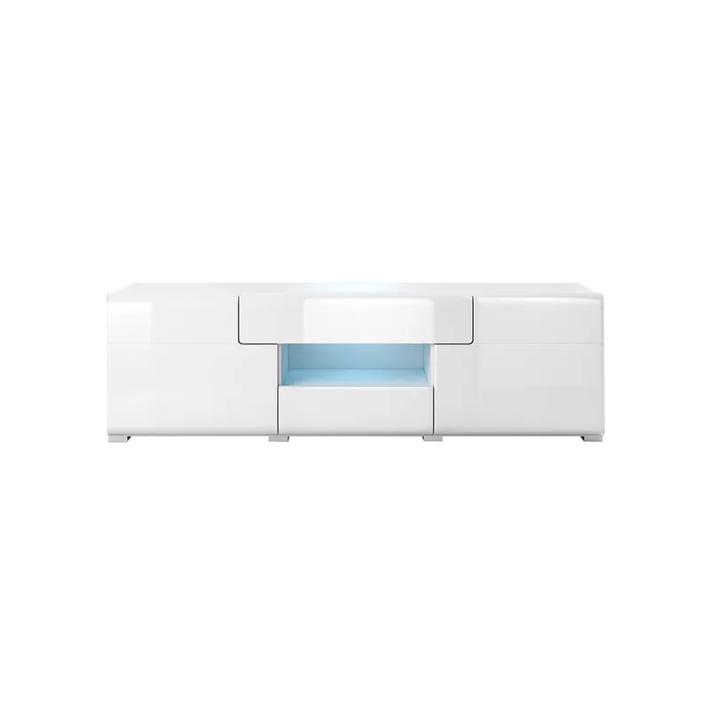 Meuble TV 2 portes 2 tiroirs 159 cm Jules Blanc