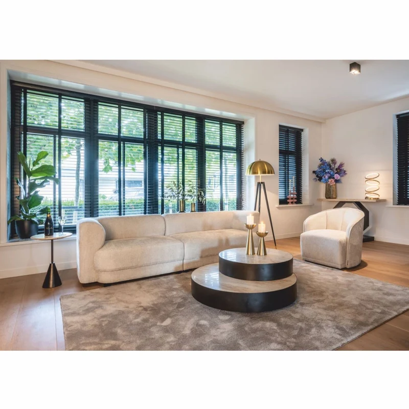 Casa Padrino Luxus LED Tischleuchte Gold Ø 25 x H. 53 cm - Runde Schreibtischleuchte