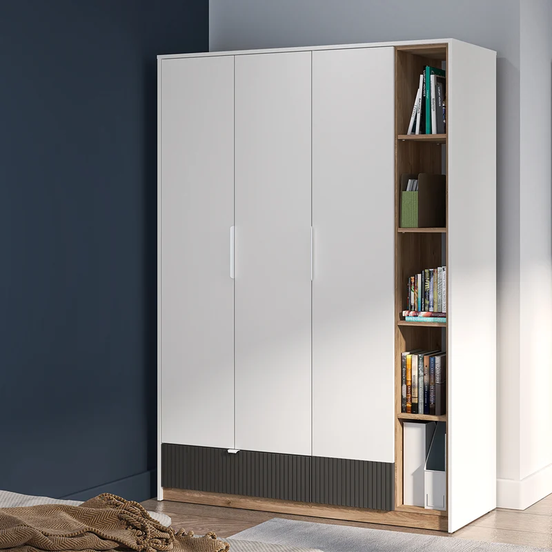 Armoire 3 portes 1 tiroir Ronan Blanc