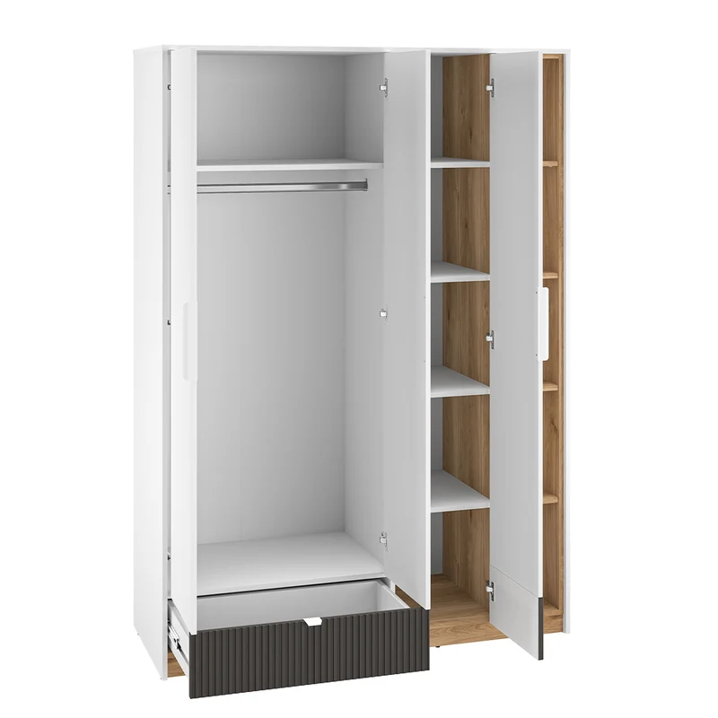 Armoire 3 portes 1 tiroir Ronan Blanc
