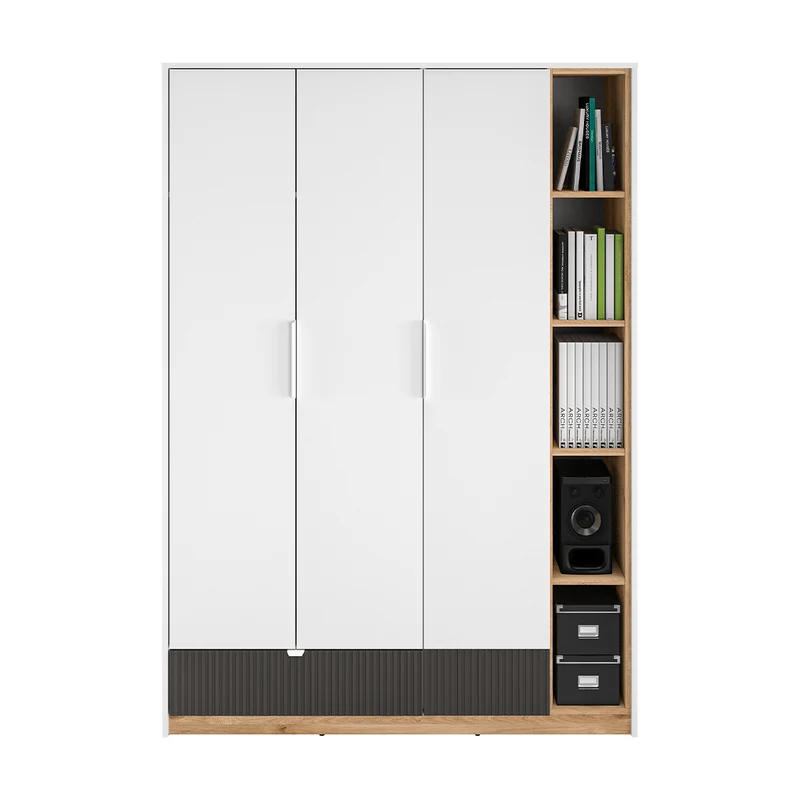 Armoire 3 portes 1 tiroir Ronan Blanc