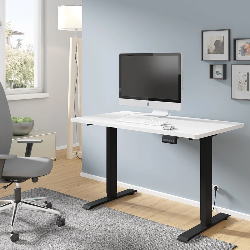 Bureau électrique 120 cm Ergo Blanc et Noir