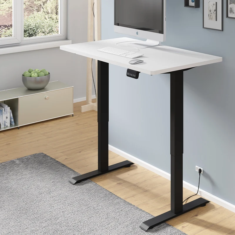 Bureau électrique 120 cm Ergo Blanc et Noir