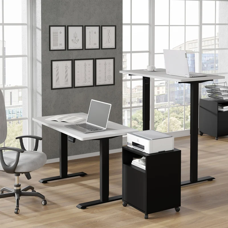 Bureau électrique 120 cm Ergo Blanc et Noir