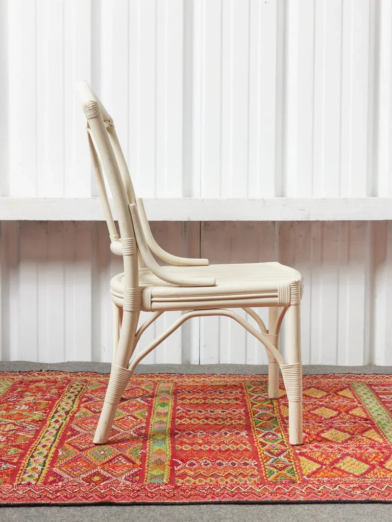 Ernest, la paire de fauteuils en rotin blanc N°800