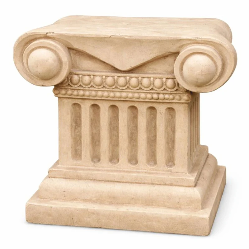 Casa Padrino Barock Sockel Beige H. 23 cm - Barock Garten Deko Accessoires