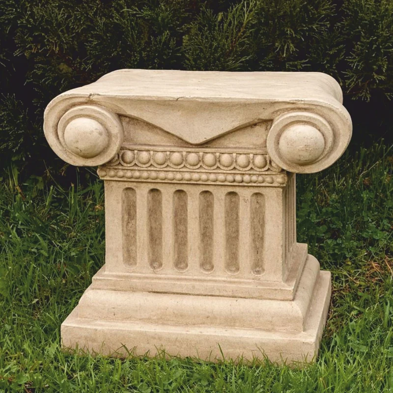 Casa Padrino Barock Sockel Beige H. 23 cm - Barock Garten Deko Accessoires