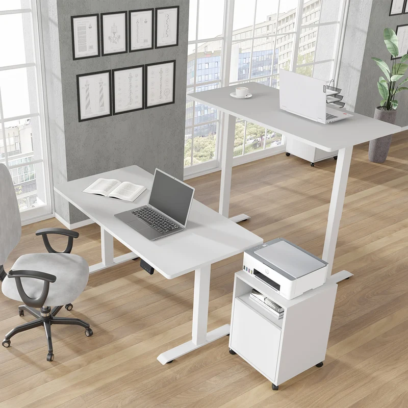 Bureau électrique 140 cm Ergo Blanc