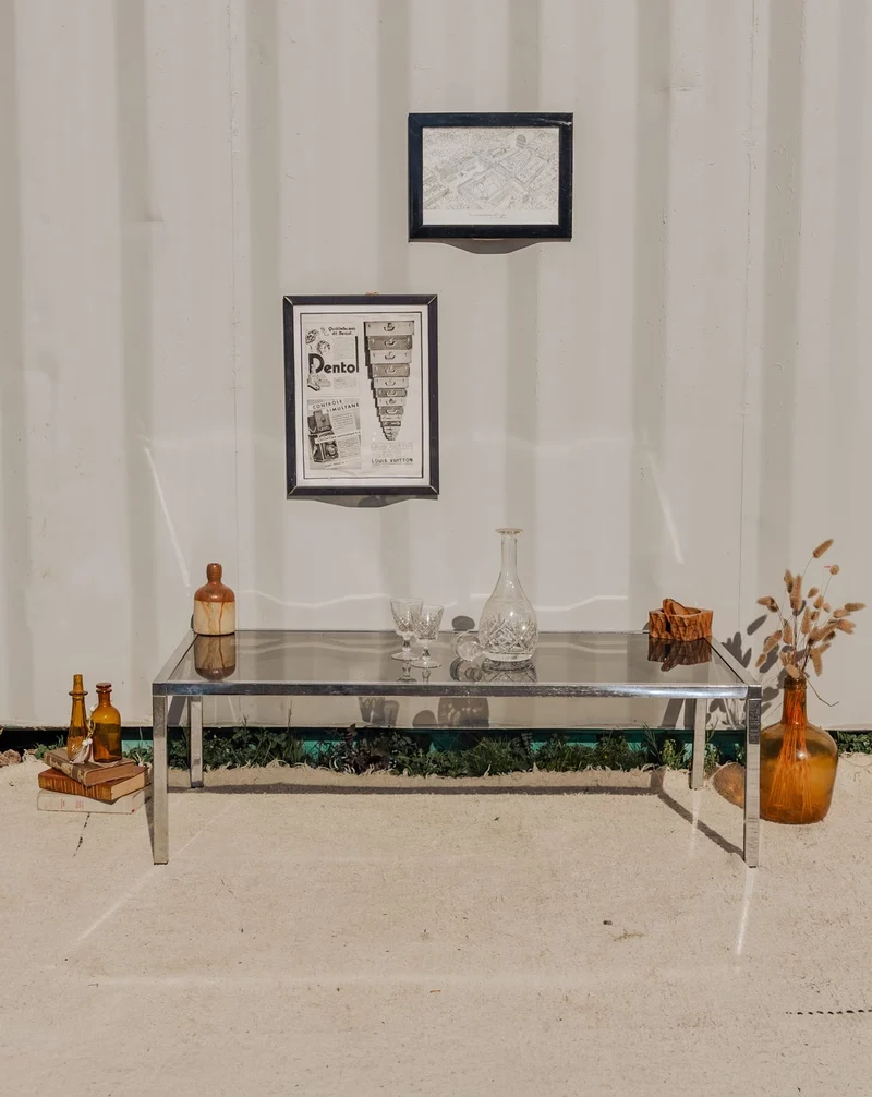 Donna, la table basse chromée en verre N°845